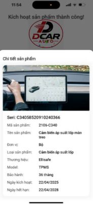 Cảm biến áp suất lốp ICAR Ellisafe C340 bảo hành chính hãng 3 năm.
