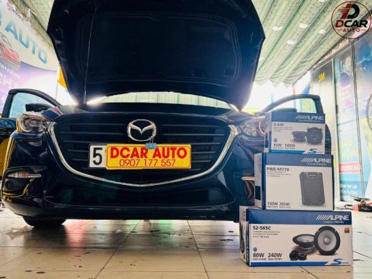 Nâng cấp âm thanh Mazda 3 thay thế loa chính hãng có công suất và chất âm hay hơn.