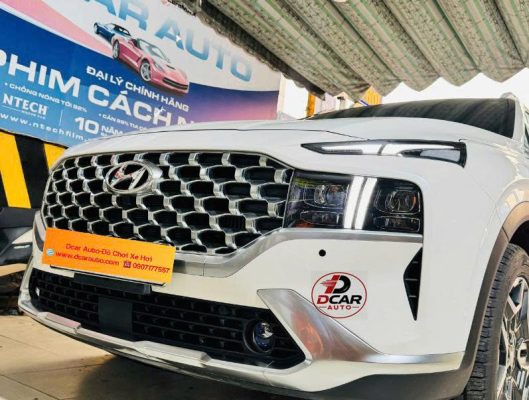 Lắp bi led gầm Hyundai Santafe 2023.