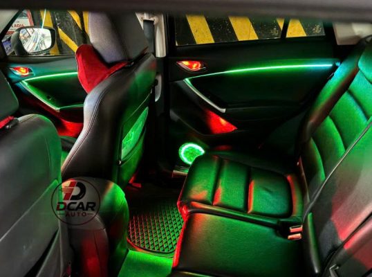 Led viền nội thất Mazda CX5 với hơn 22 chi tiết,lắp đặt full các vị trí bên trong khoang lái.