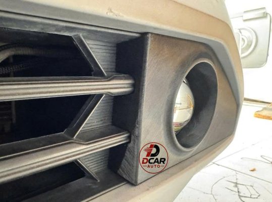 Lắp bi led gầm Aozoom WASP Hyundai Creta sử dụng mặt dưỡng in 3D lắp đặt cực kỳ thẩm mỹ.