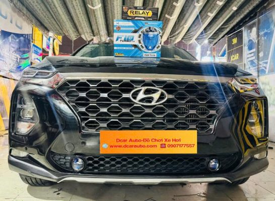 Độ Đèn bi led gầm Hyundai Santafe 2019 kết hợp mặt dưỡng cực kỳ thẩm mỹ.