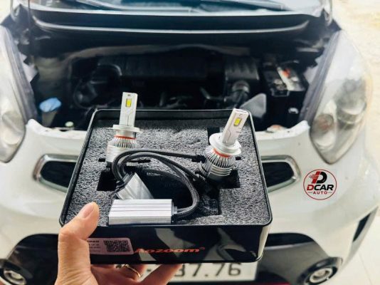 Độ đèn Kia Morning,bóng led Aozoom chính hãng bảo hành 3 năm.