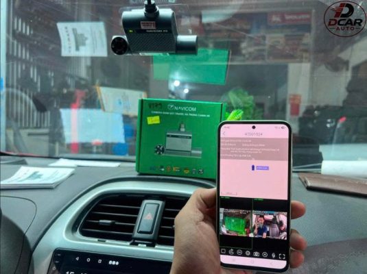 Camera ô tô theo dõi từ xa 2 kênh quay trước và trong xe.